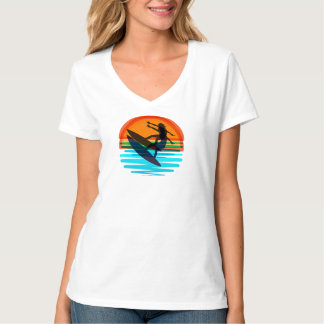 T-shirt Retro Sunset Surf _ Vibes Vintages