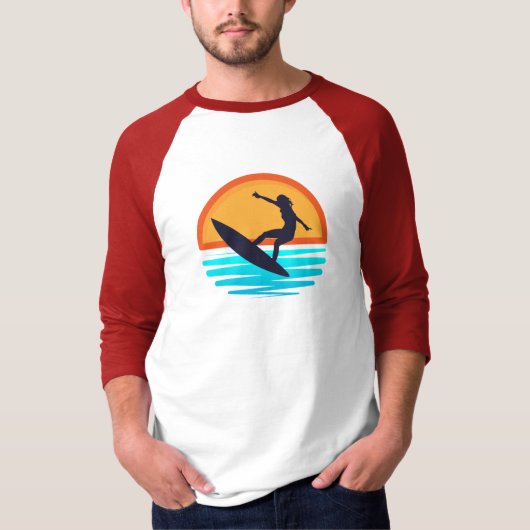 T-shirt Retro Sunset Surf _ Vibes Vintages (Devant)