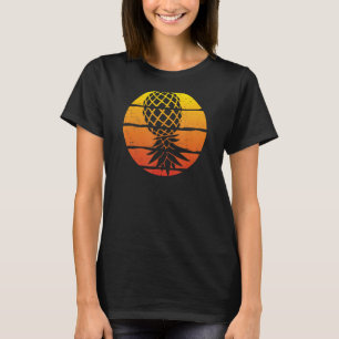 T-shirt Retro Sunset Upside Down Pineapple Swinger hommes 