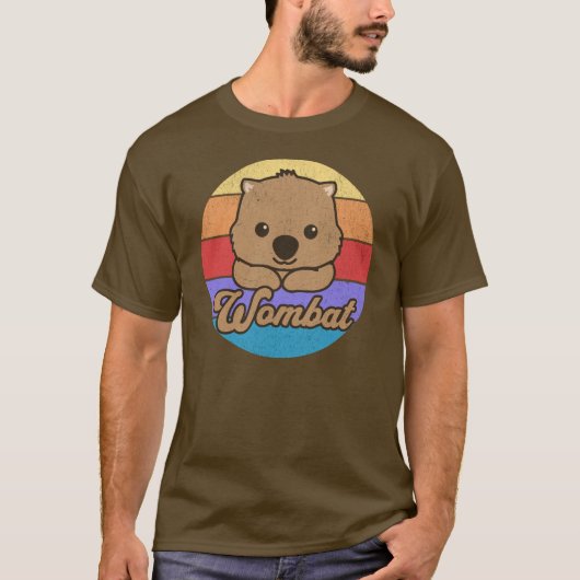T-shirt Retro Sunset Wombat (Devant)