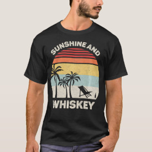 T-shirt Retro Sunshine et Whiskey Beach Drôle Vin d'été