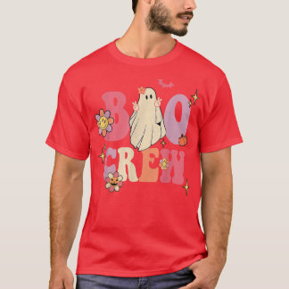 T-shirt Retro Super Boo Crew Halloween Hippie Floral Ghos