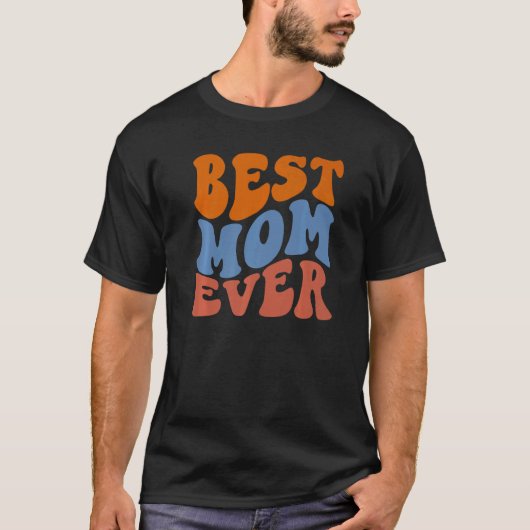 T-shirt Retro Super brillant Meilleure maman jamais Wavy H (Devant)