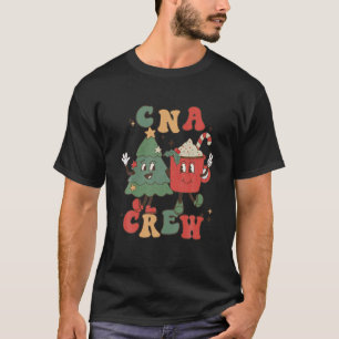 T-shirt Retro Super CNA Crew Christmas Nurse Xmas Tree Co