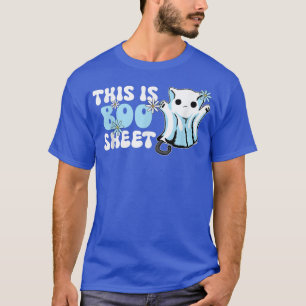 T-shirt Retro Super Cute Ghost Éffrayant Halloween Ceci Es