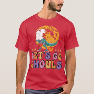 T-shirt Retro Super Go Ghouls Halloween Ghost Dinos