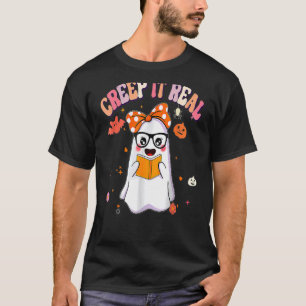 T-shirt Retro Super Halloween Creep It Real Ghost Readin