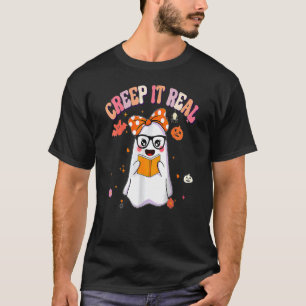 T-shirt Retro Super Halloween Creep It Real Ghost Readin
