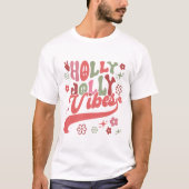 T-shirt Retro Super Holly Jolly Vibes Typographie (Devant)