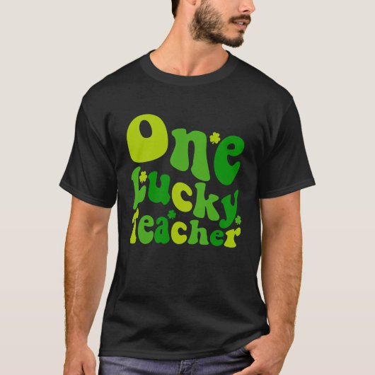 T-shirt Retro Super One Lucky Shamrock Enseignant St Patri (Devant)