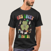 T-shirt Retro Super One Lucky Teacher C Shamrock irlandais (Devant)