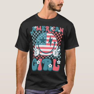 T-shirt Retro Super Quatrième 4 juillet Sourire Américain