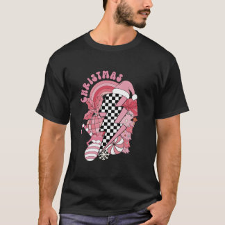 T-shirt Retro Super rose Vibes de Noël Contrôle de la foud
