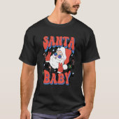 T-shirt Retro Super Santa Claus Rocks Plaid Baby Kid Chri (Devant)