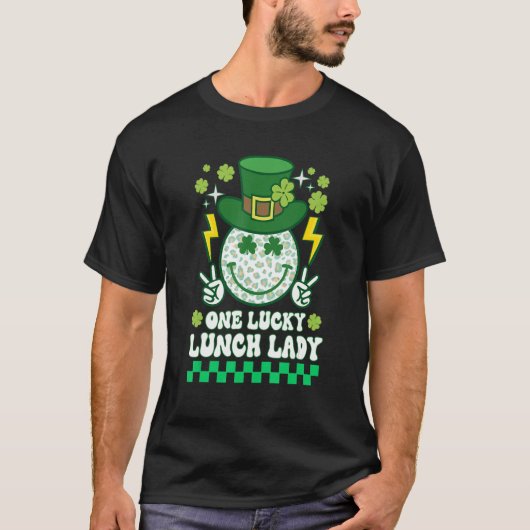 T-shirt Retro Super St Patrick's Day Shamrock One Lucky L (Devant)