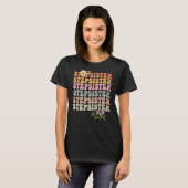 T-shirt Retro super Stepsoeur mots ondulés avec fleurs et (Devant entier)