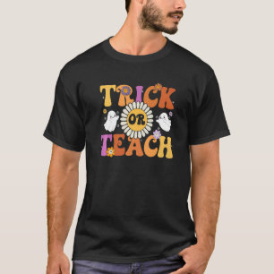 T-shirt Retro Super Trick Ou Enseignant Fantôme Hallowee