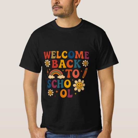 T-shirt Retro super "Welcome Back to School" Design (Devant)