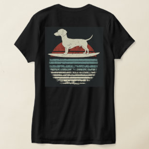 T-shirt Retro Surfing Dachshund