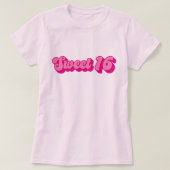 T-shirt Retro Sweet 16 en rose chaud (Design devant)