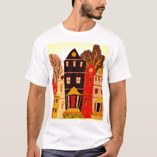 T-shirt Retro Sweet Home Poster : Maisons de dessin