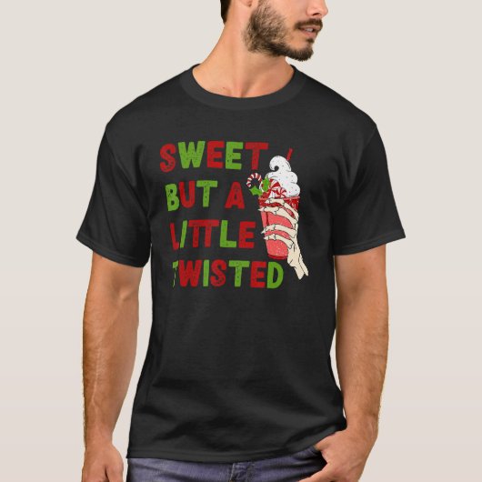 T-shirt Retro Sweet Mais Un Petit Joyeux Joyeux Noël Joyeu (Devant)