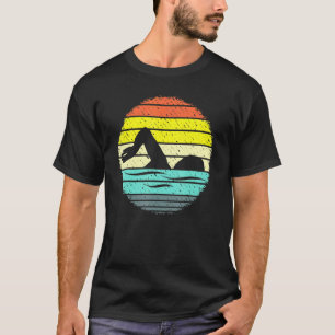 T-shirt Rétro Swimmer Silhouette Nage Sport d'eau