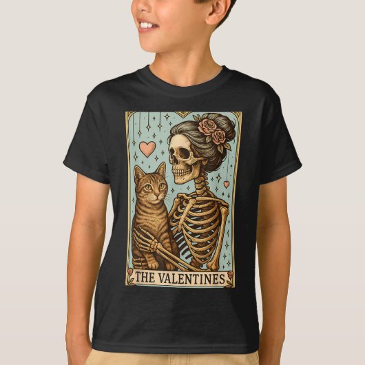 T-shirt Retro Tabby Cat Valentine's Day Mom Tarot Card  (Devant)
