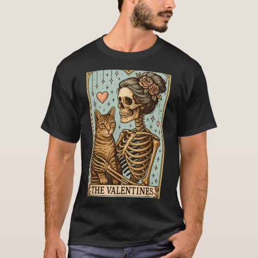 T-shirt Retro Tabby Cat Valentine's Day Mom Tarot Card (Devant)