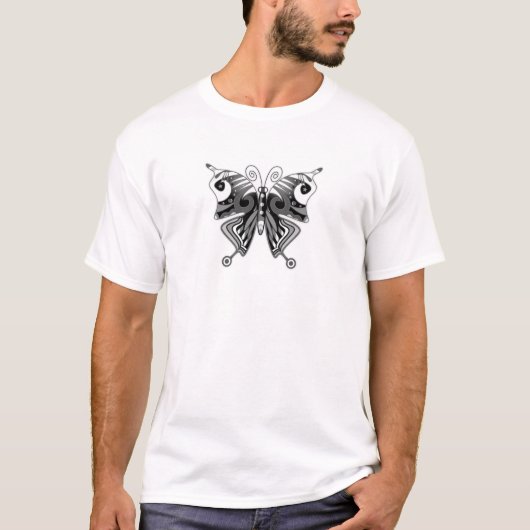 T-shirt Rétro tatouage 1 de papillon (Devant)