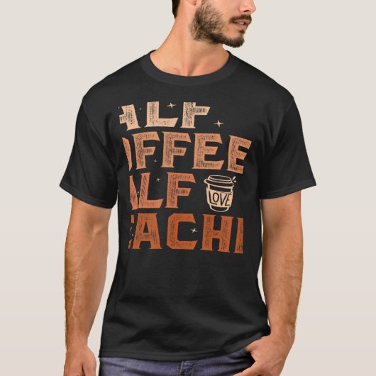 T-shirt Retro Teacher Inspirational Half Coffee Half Teach (Devant)