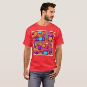 T-shirt Retro Tech Pop : Nostalgic Gadget Collage (Devant entier)