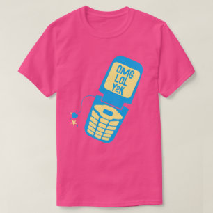 T-Shirt Retro Téléphone Flip Bleu