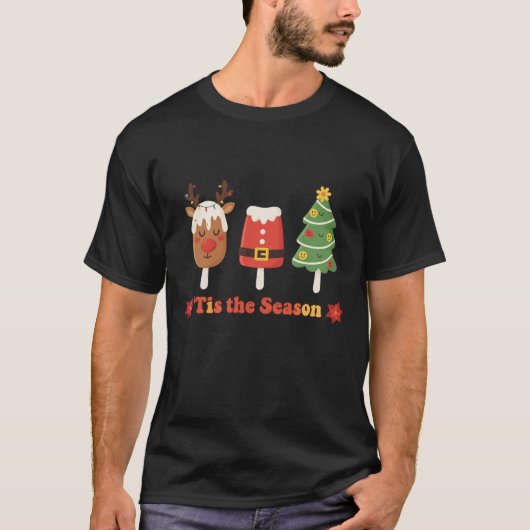 T-shirt Retro Tis Season Noël Popsicles Holiday (Devant)