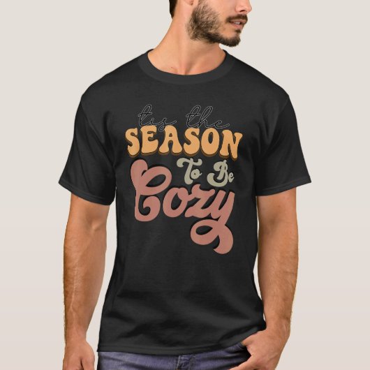 T-shirt Retro Tis The Season To Be Cozy Fall Vibes Thanksg (Devant)