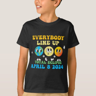 T-shirt Rétro Tout Le Monde S'Aligner Total Solaire Eclips