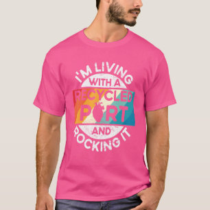 T-shirt Rétro Transplant Coeur Survivant Je Vis Avec Rec
