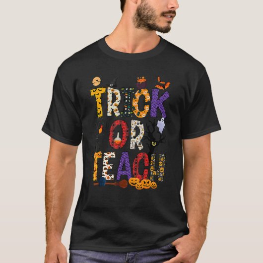 T-shirt Retro Trick Or Teach Teacher Halloween Costume Men (Devant)