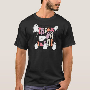 T-shirt Retro Trick Ou Treat Boo Ghost Vibes Éffrayant Hal