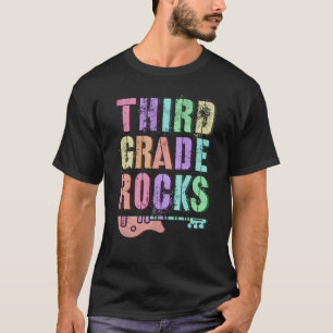 T-shirt Rétro TROISIÈME GRADE ROCKS Étudiant Rockstar Ense