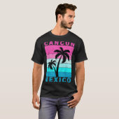 T-shirt Retro Tropical Sunset Cancun Beach Mexique Été V (Devant entier)