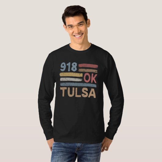 T-shirt Retro Tulsa Area Code 918 Résidents State Oklahoma (Devant entier)