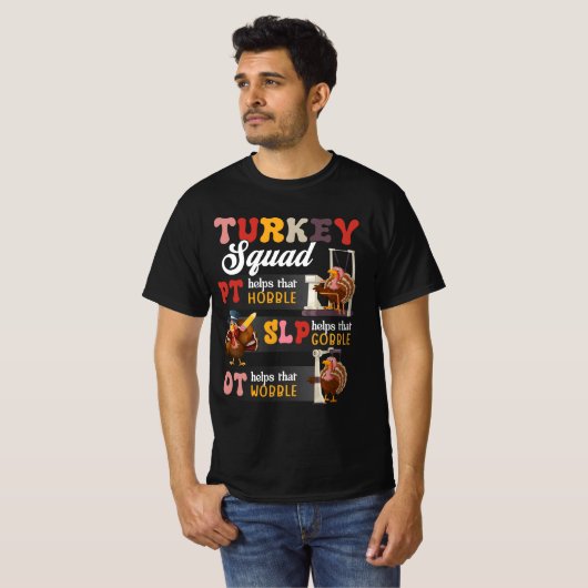 T-shirt Retro Turquie Squad Thanksgiving SLP OT PT Therapy (Devant entier)