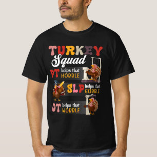 T-shirt Retro Turquie Squad Thanksgiving SLP OT PT Therapy