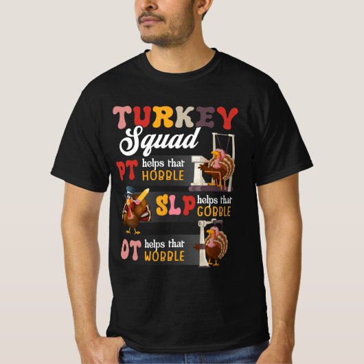 T-shirt Retro Turquie Squad Thanksgiving SLP OT PT Therapy (Devant)