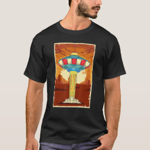 T-shirt Retro Ufo Alien Enlèvement Sci Fi Extraterrestrial