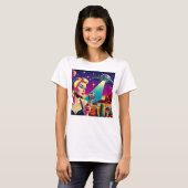 T-shirt Retro UFO Pin-Up (Devant entier)