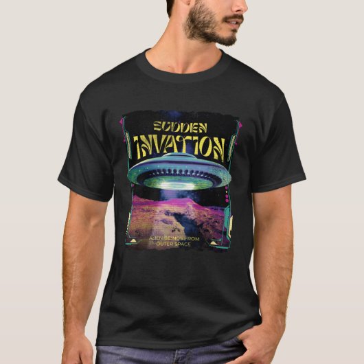 T-shirt Retro UFO Space Conquerors pour UFO et Alien Belie (Devant)