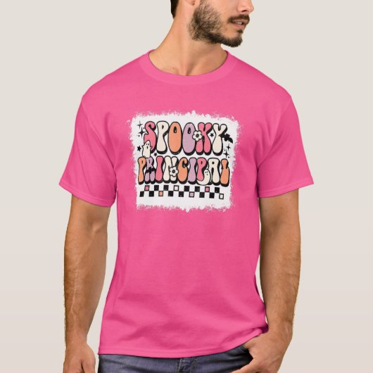 T-shirt Retro Un Costume Halloween Principal Éffrayant Pri (Devant)