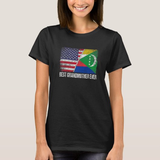 T-shirt Retro Us Comores Drapeau Meilleure grand-mère jama (Devant)